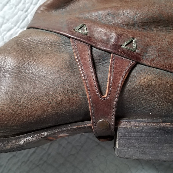 Coclico genuine leather tall riding boots low heel vintage-looking patina - Picture 5 of 13